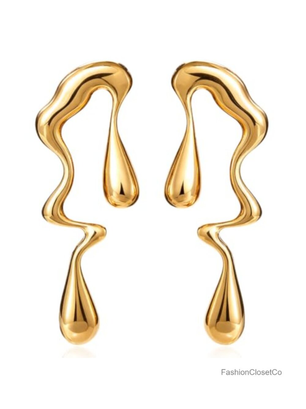 Geometric Teardrop Drop Earrings Alloy Statement Women's Jewelry